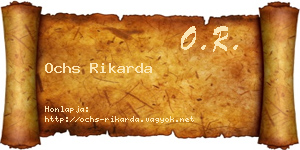 Ochs Rikarda névjegykártya